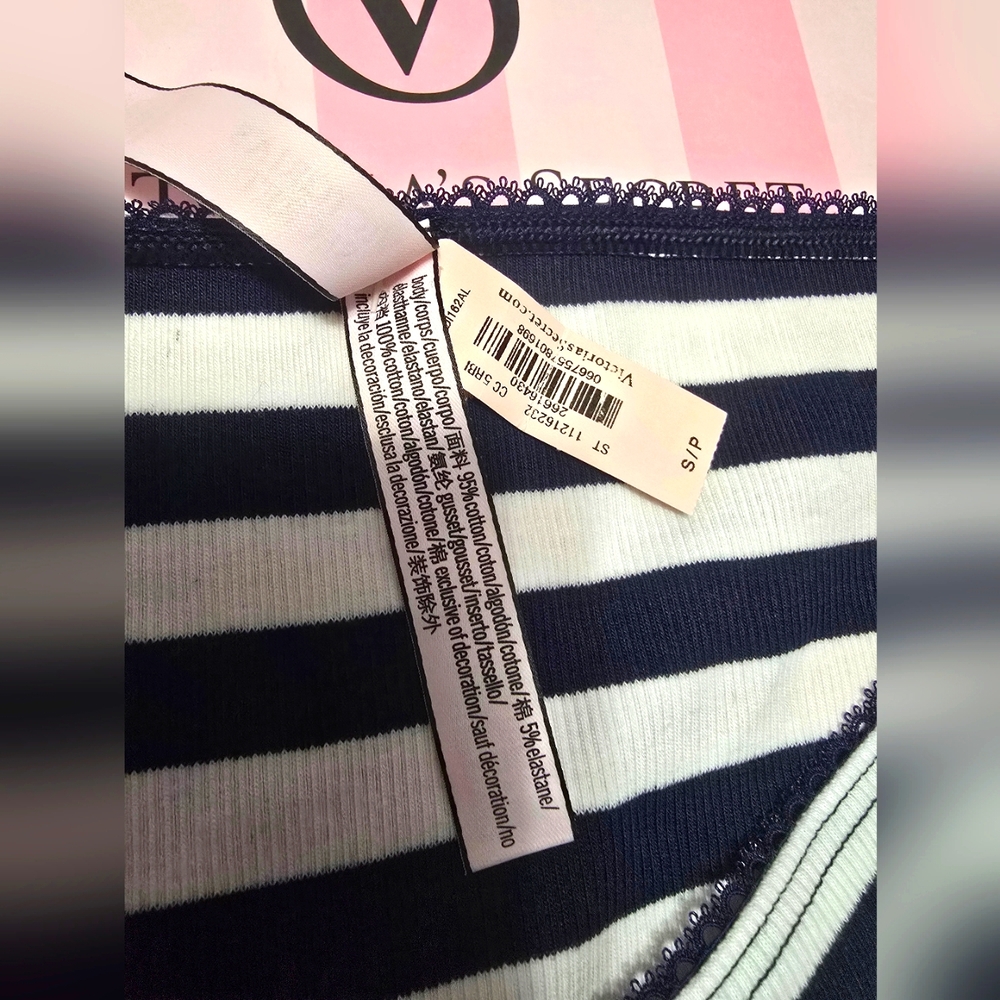 Victoria's Secret Navy and White Striped Bikini Panties. Size S - Picture 3 of 3